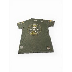 Affliction - American Customs - Matt Hotch Designs Skull & Cross Bones Green 2x